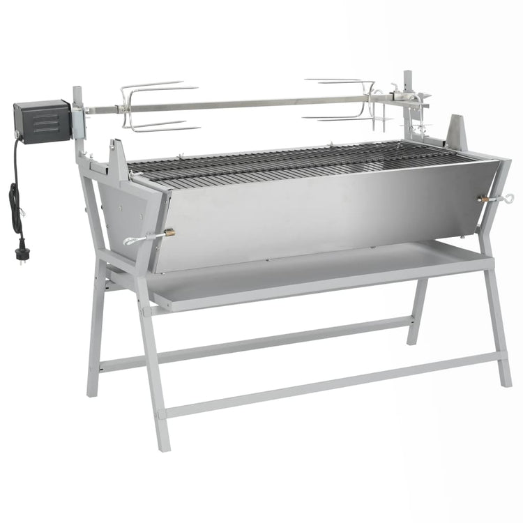 Vidaxl draaispit barbecue ijzer en roestvrij staal