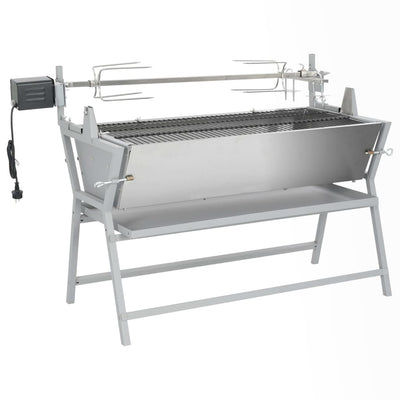 Vidaxl draaispit barbecue ijzer en roestvrij staal