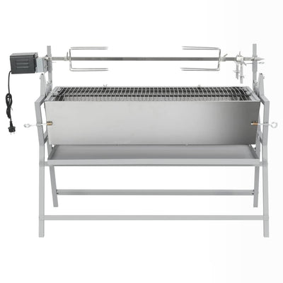 Vidaxl draaispit barbecue ijzer en roestvrij staal