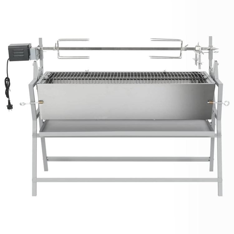 Vidaxl draaispit barbecue ijzer en roestvrij staal