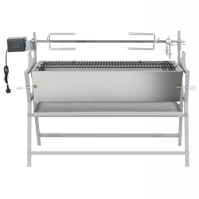 Vidaxl draaispit barbecue ijzer en roestvrij staal