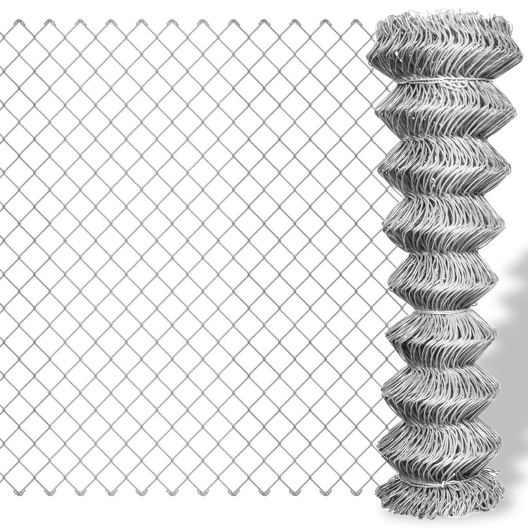 Vidaxl gaashek 15x0,8 m gegalvaniseerd staal zilverkleurig