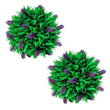 Vidaxl 2-delige kunstbuxussenset bolvormig met lavendel 28 cm - afbeelding 1