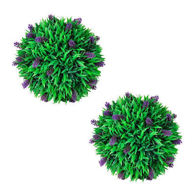 Vidaxl 2-delige kunstbuxussenset bolvormig met lavendel 30 cm