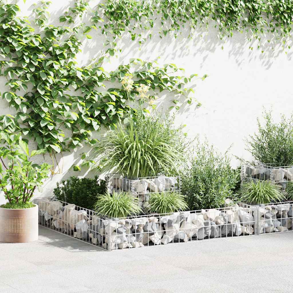 Vidaxl gabion plantenbak 120x120x20 cm gegalvaniseerd staal