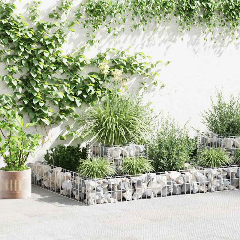 Vidaxl gabion plantenbak 120x120x20 cm gegalvaniseerd staal