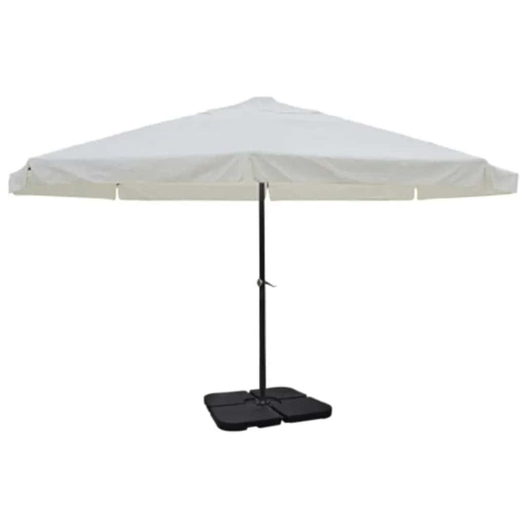 Vidaxl parasol met draagbare voet aluminium (wit)