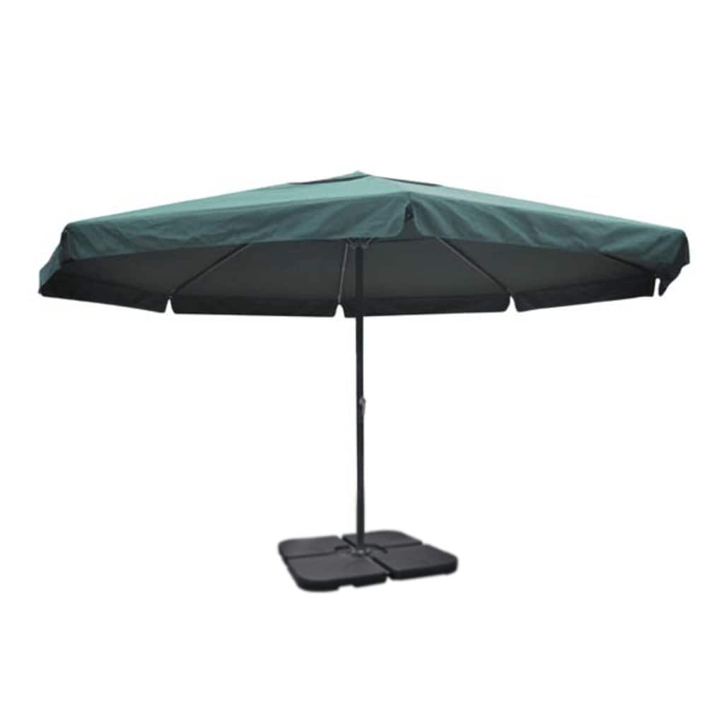 Vidaxl parasol met draagbare voet aluminium (groen)