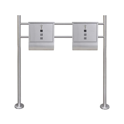 Vidaxl dubbele brievenbus op rvs standaard
