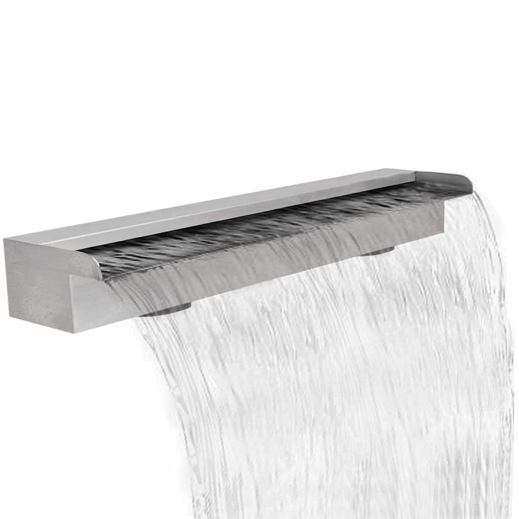 Vidaxl zwembadwaterval rechthoekig 90 cm roestvrij staal