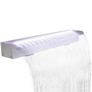 Vidaxl zwembadwaterval met led's rechthoekig 90 cm roestvrij staal - afbeelding 1