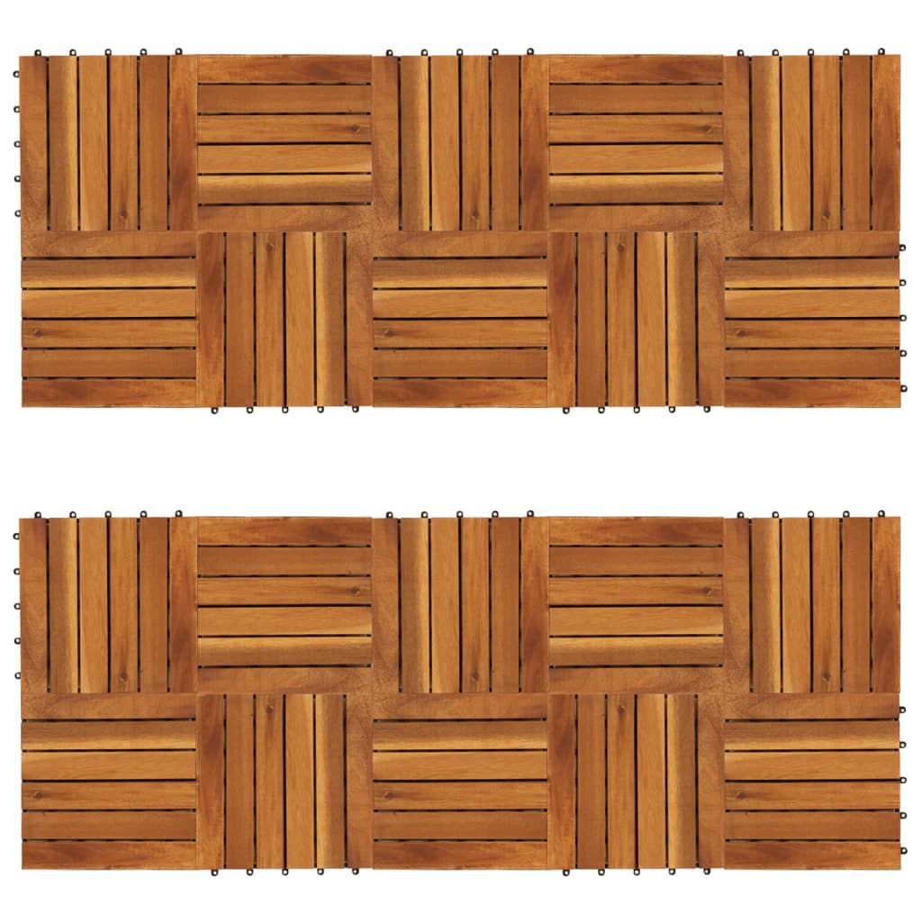 VidaXL Terrastegels 20 st verticaal patroon 30x30 cm acaciahout
