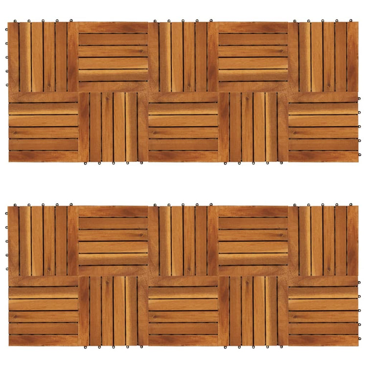 VidaXL Terrastegels 20 st verticaal patroon 30x30 cm acaciahout