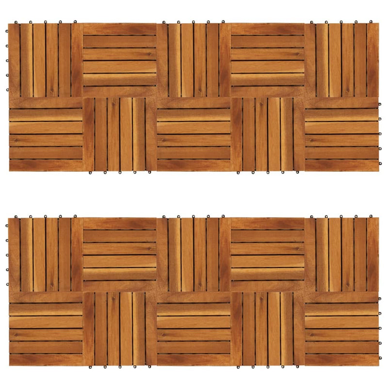 VidaXL Terrastegels 20 st verticaal patroon 30x30 cm acaciahout