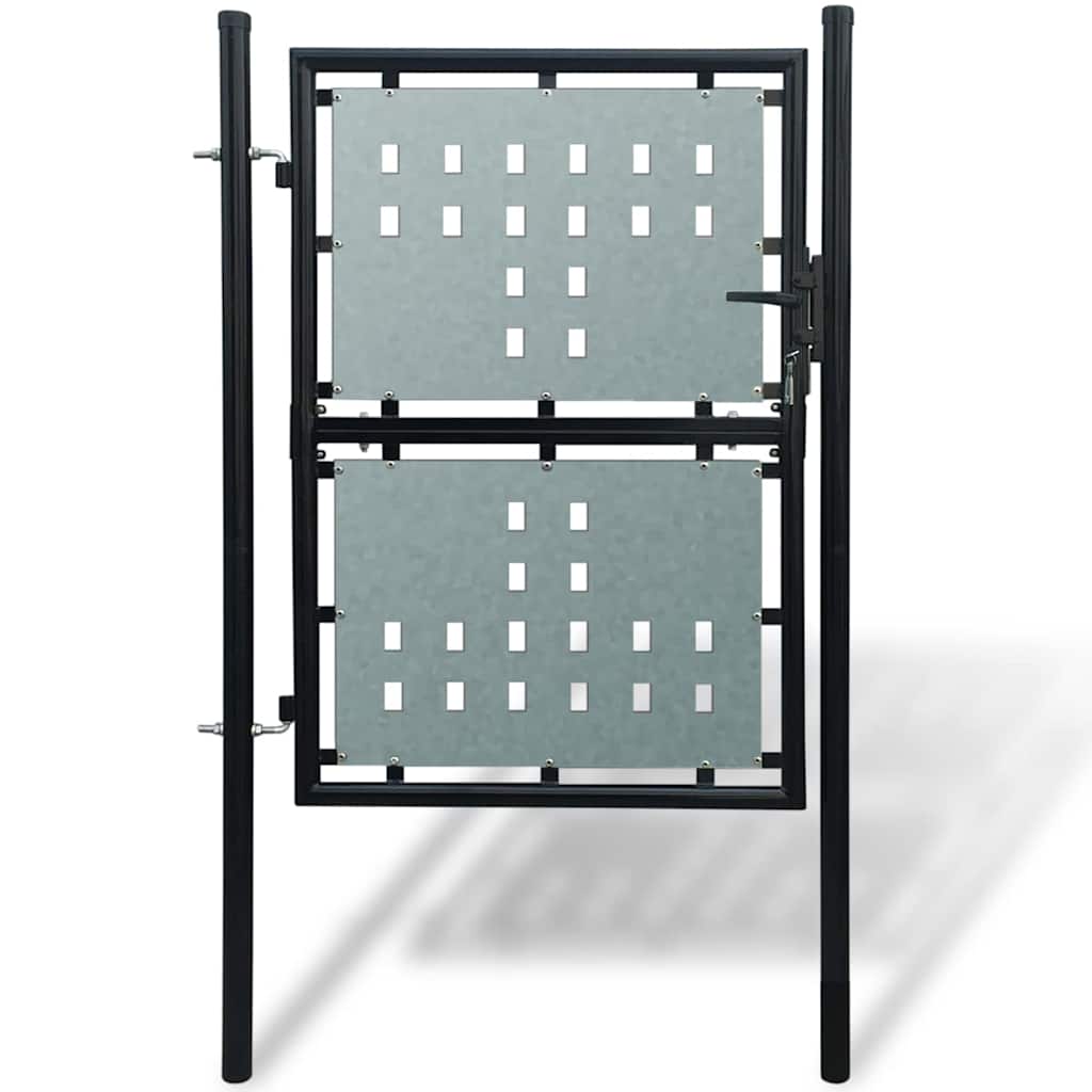 Vidaxl zwarte enkele deur schuttingpoort 100x150 cm