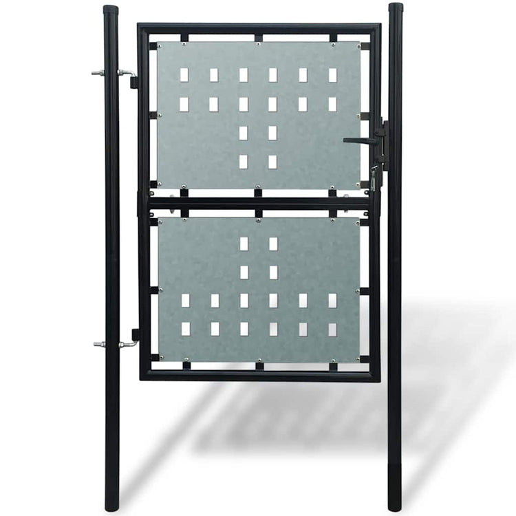 Vidaxl zwarte enkele deur schuttingpoort 100x150 cm