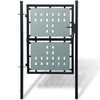 Vidaxl zwarte enkele deur schuttingpoort 100x200 cm