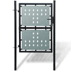Vidaxl zwarte enkele deur schuttingpoort 100x200 cm
