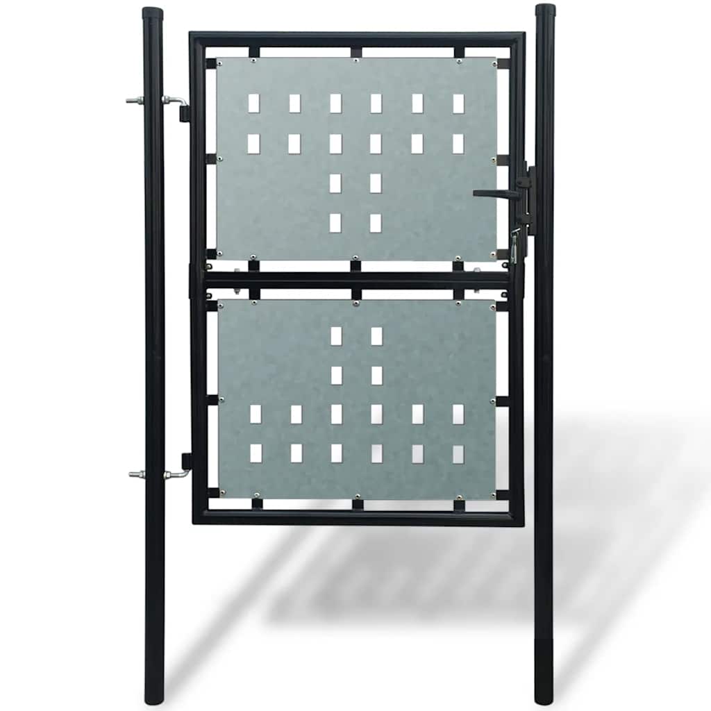 Vidaxl zwarte enkele deur schuttingpoort 100x200 cm