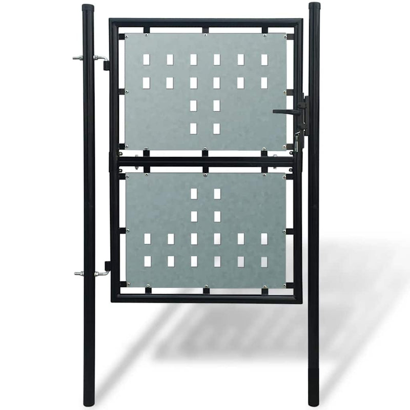 Vidaxl zwarte enkele deur schuttingpoort 100x200 cm