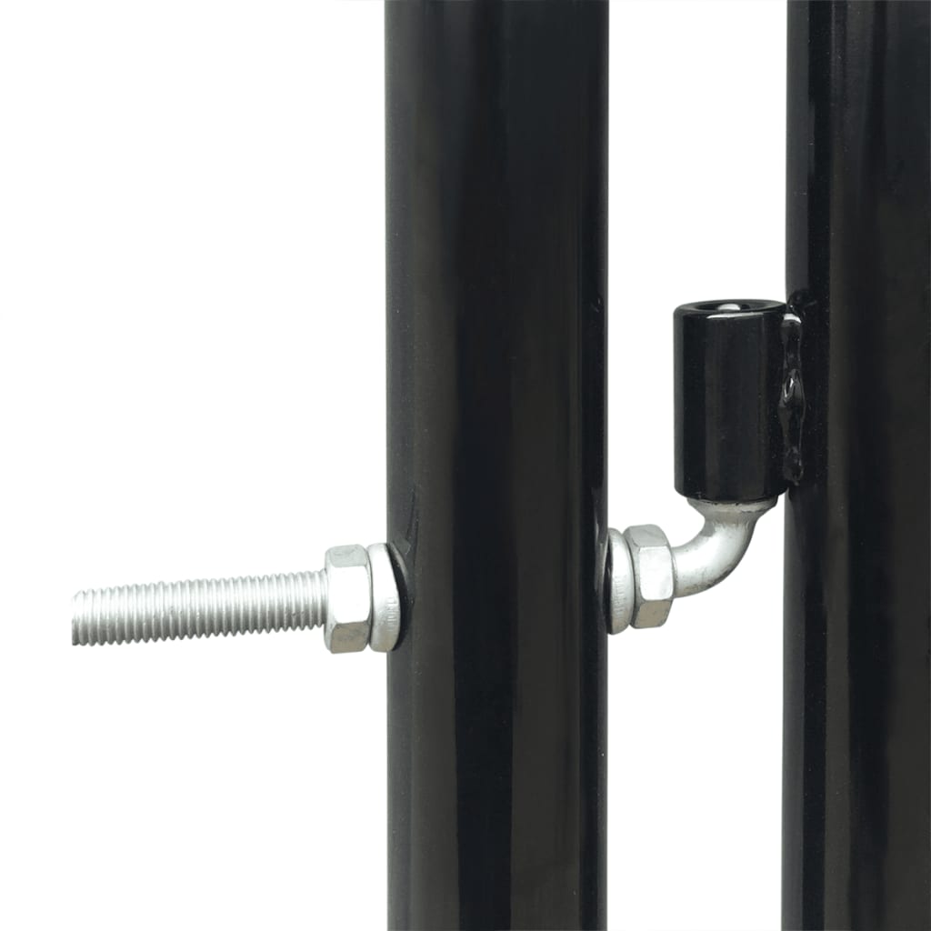 Vidaxl zwarte enkele deur schuttingpoort 100x200 cm