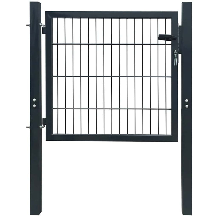 Vidaxl 2d hekpoort (enkel) antracietgrijs 100x80 cm