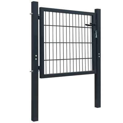 Vidaxl 2d hekpoort (enkel) antracietgrijs 100x80 cm
