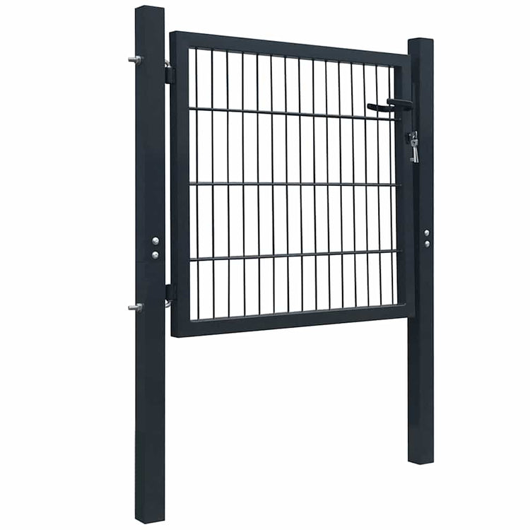 Vidaxl 2d hekpoort (enkel) antracietgrijs 100x80 cm