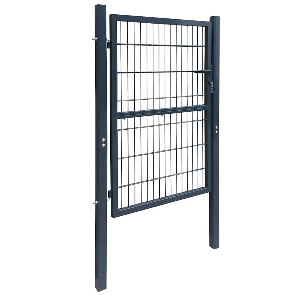 Vidaxl 2d poort (enkel) antracietgrijs 100x120 cm