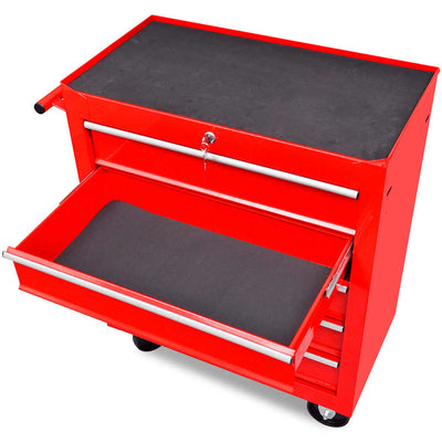 Vidaxl gereedschapswagen 5 lades rood