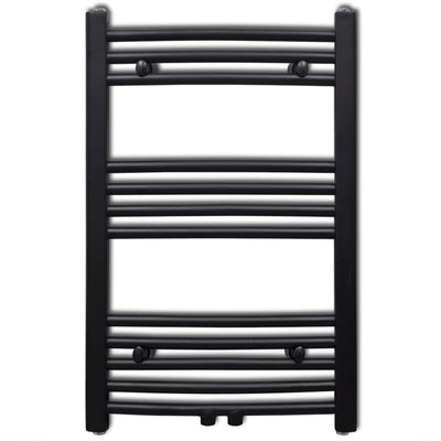 Vidaxl radiator handdoekenrek gebogen 500x764 mm zwart
