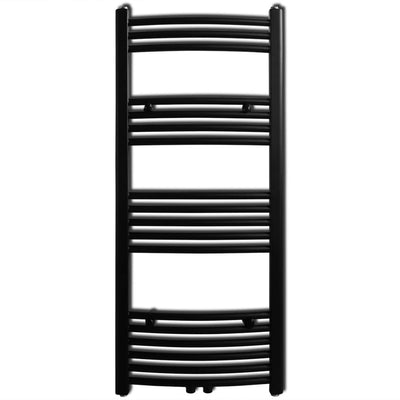 Vidaxl radiator handdoekenrek gebogen 500x1160 mm zwart