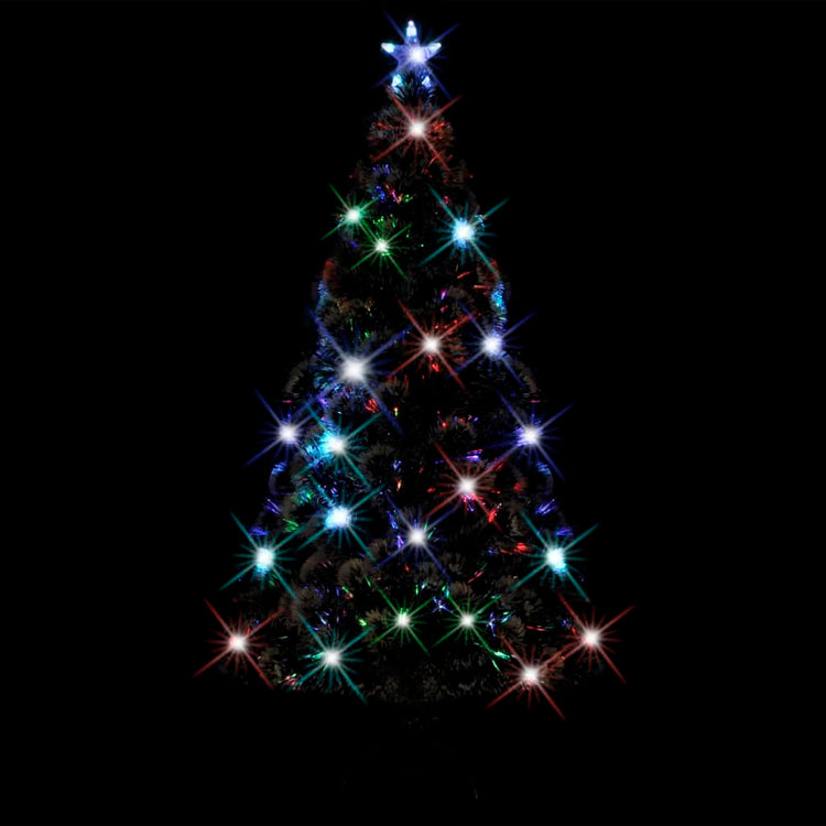 Vidaxl voorverlichte kerstboom met standaard en led 180 cm glasvezel