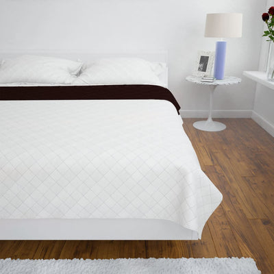 Vidaxl bedsprei gewatteerd dubbelzijdig 170x210 cm beige bruin
