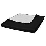 Vidaxl bedsprei gewatteerd dubbelzijdig 230x260 cm zwart wit - afbeelding 2