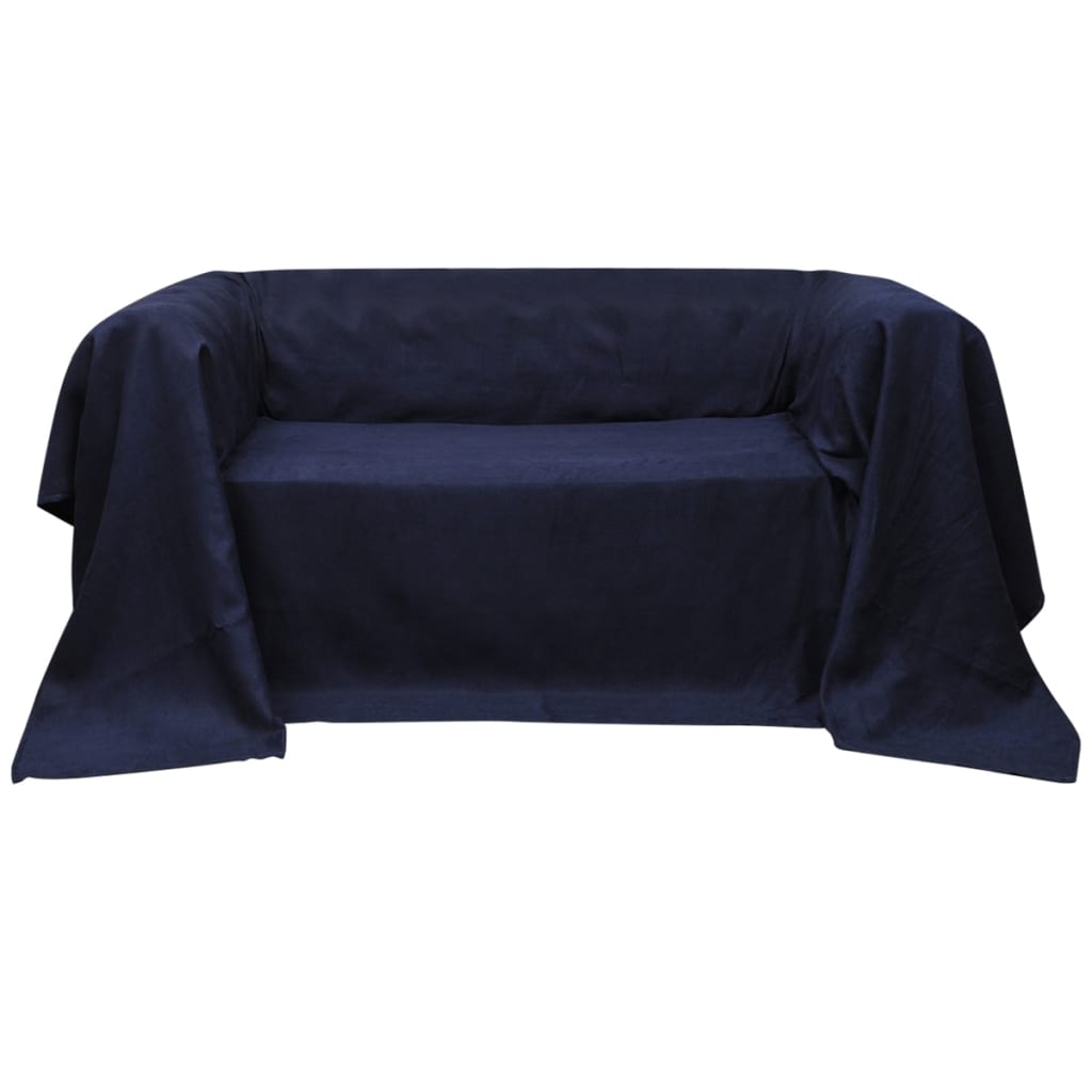 VidaXL Bankhoes microsuede marineblauw 270 x 350 cm