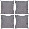 VidaXL Kussenhoezen linnen look 50 x 50 cm antraciet 4 stuks