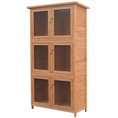 Vidaxl dierenhok 6 kamers hout