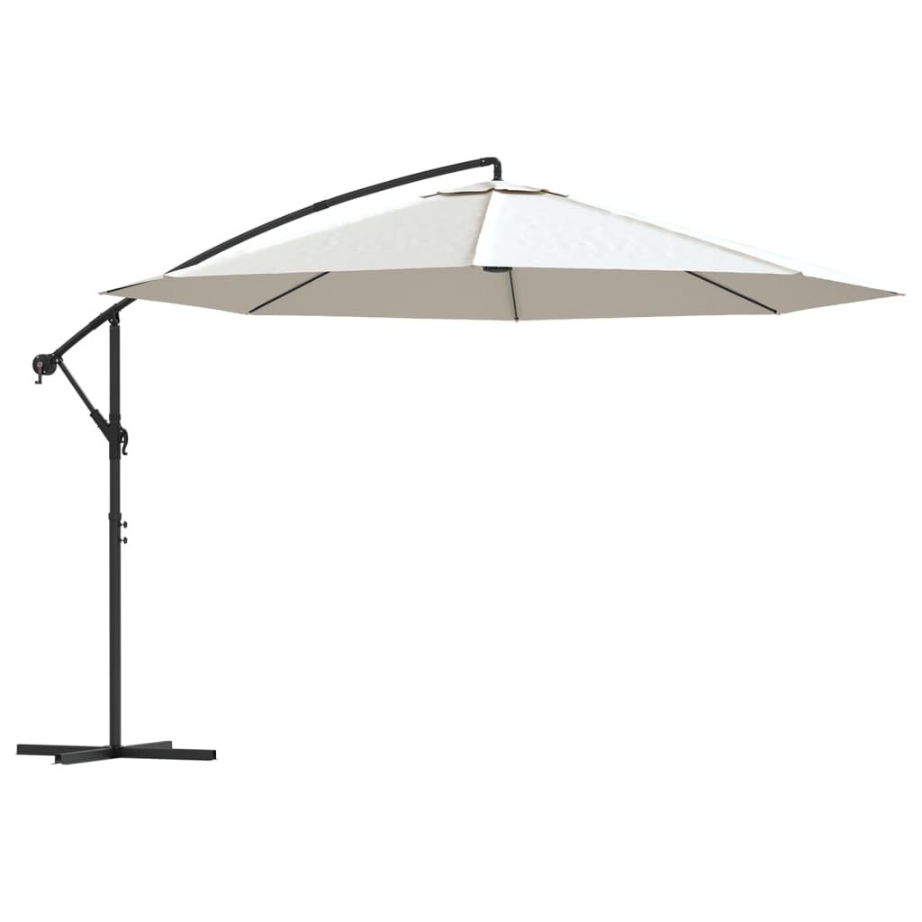 Vidaxl zweefparasol 3,5 m zandwit