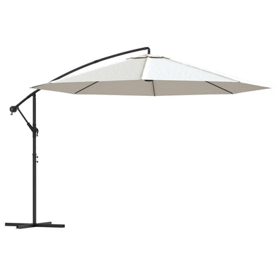 Vidaxl zweefparasol 3,5 m zandwit
