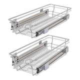 Vidaxl draadmanden uittrekbaar 2 st 300 mm zilverkleurig - afbeelding 2