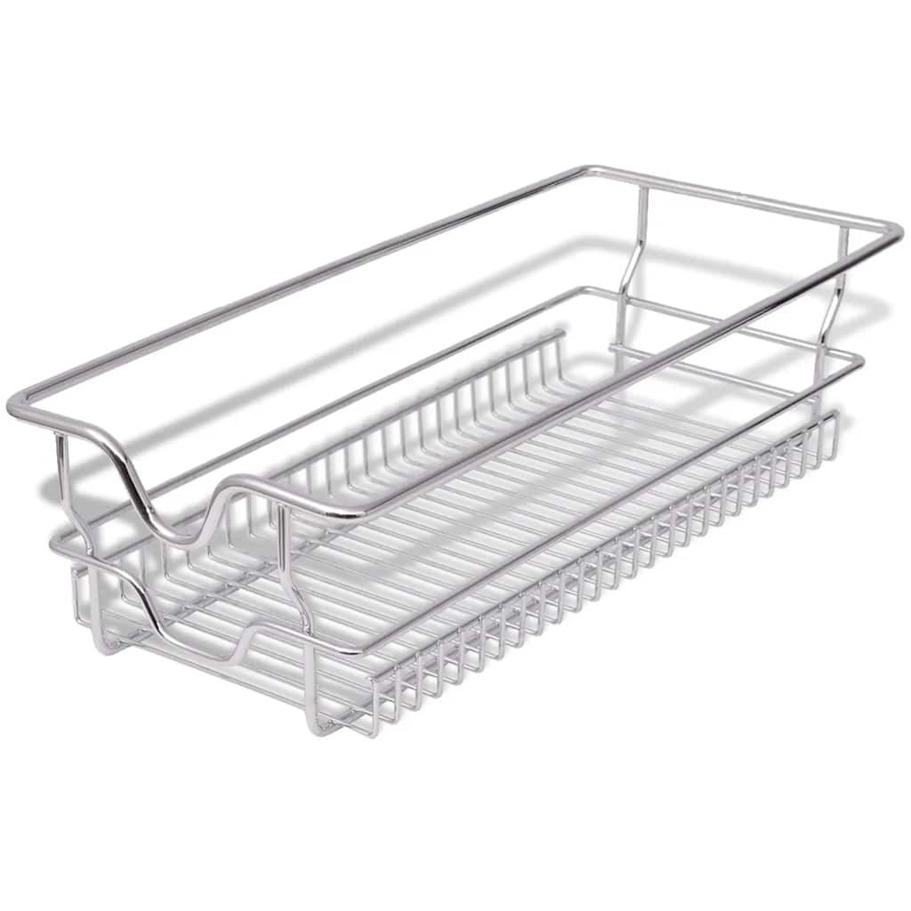 Vidaxl draadmanden uittrekbaar 2 st 300 mm zilverkleurig
