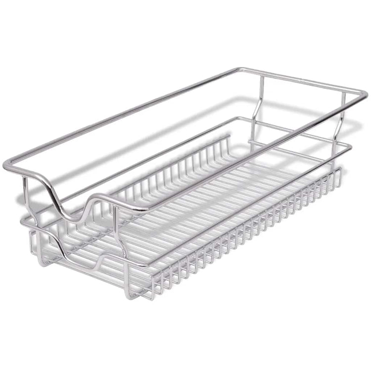 Vidaxl draadmanden uittrekbaar 2 st 300 mm zilverkleurig