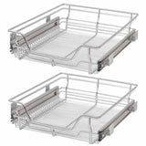 Vidaxl draadmanden uittrekbaar 2 st 500 mm zilverkleurig - afbeelding 2