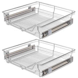 Vidaxl draadmanden uittrekbaar 2 st 600 mm zilverkleurig - afbeelding 2
