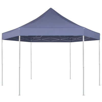 VidaXL Partytent pop-up zeshoekig inklapbaar 3,6x3,1 m donkerblauw