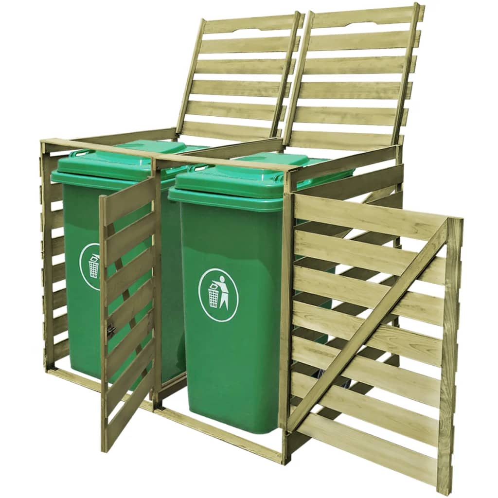 VidaXL Containerberging dubbel 240 L geïmpregneerd hout