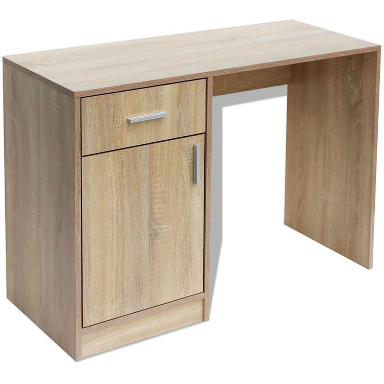 Vidaxl bureau met lade en kastje 100x40x73 cm eiken