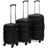 Vidaxl 3-delige kofferset hard 45,5 55 66 cm zwart - afbeelding 1