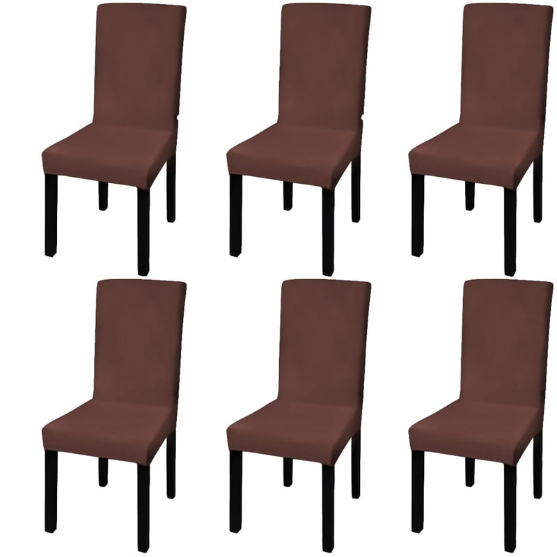 Vidaxl stoelhoezen 6 st stretch recht bruin